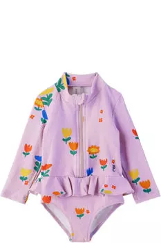 Купальник Baby Purple Garden Party по всей поверхности Bobo Choses