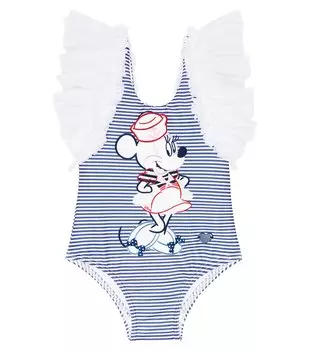 Купальник baby x disney в полоску с оборками Monnalisa, мультиколор