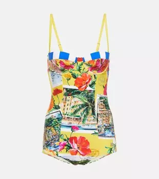 Купальник-балконет Portofino с принтом DOLCE&GABBANA, разноцветный