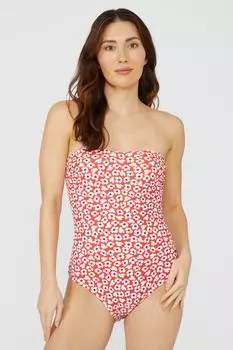 Купальник-бандо с цветочным принтом Ditsy Debenhams, красный