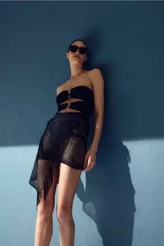 Купальник-Бандо с мягкими чашками и высокой талией H&M, черный