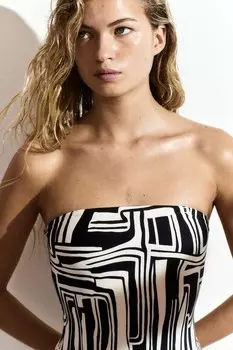 Купальник бандо с уплотненными чашками H&M, черный