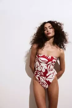 Купальник-Бандо с высокими чашечками и мягкой чашкой H&M, красный