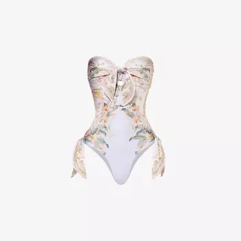 Купальник-Бандо с завязками на шарфе Wylie Zimmermann, синий