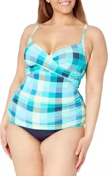 Купальник BEACH HOUSE Picnic Plaid Christa Wrap Tankini, цвет Admiral