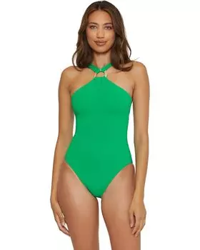 Купальник BECCA Baja Mar High Neck One Piece, цвет Verde