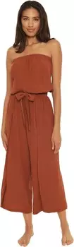 Купальник BECCA Ponza Crinkled Rayon Jumpsuit Cover-Up, бронзовый