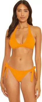 Купальник BECCA Santorini Nylah Shirred Tie Side, цвет Orange Burst