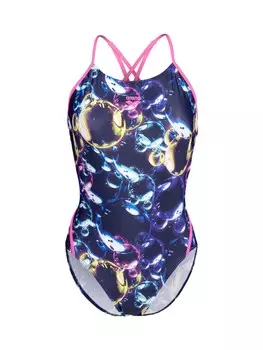 Купальник без косточек ARENA SOAP BUBBLES, цвет Aqua/Dark blue