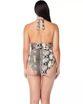 Купальник Bleu Rod Beattie Walk On The Wild Side Halter One-Piece, естественный