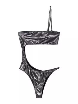 Купальник-бралетт Bershka, серебряный