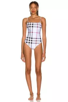 Купальник Burberry Delia One Piece, цвет Pale Blue IP Check