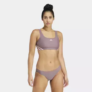 Купальник-бюстье adidas Performance "3S SPORTY BIK", цвет Shadow Fig / Pink Spark