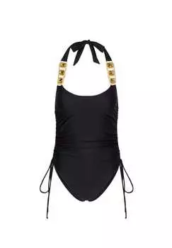 Купальник буже с отделкой из сверкающих камней Moda Minx, черный