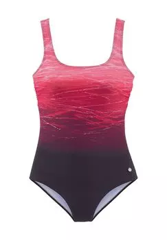 Купальник, быстросохнущий, с корректирующей вставкой, женский LASCANA, цвет Red Print