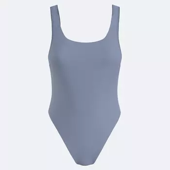 Купальник Calvin Klein Plus Size Core Tonal Scoopneck, серо-голубой