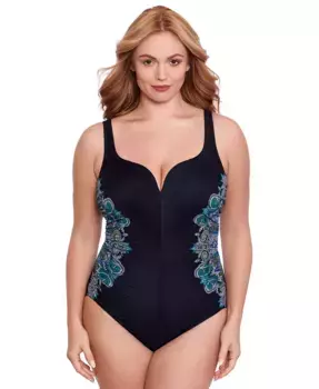 Купальник цельнокроеный Plus Size Precioso Temptress с контролем живота Miraclesuit, черный