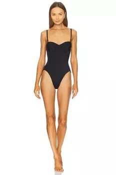Купальник цельный с косточками Norma Kamali, black