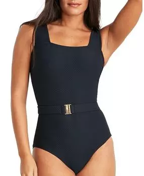 Купальник цельный с поясом Marisa Hermoza, черный