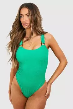 Купальник черепахового цвета с уплотнительным кольцом и ковшом boohoo, зеленый