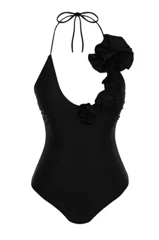 Купальник - Черный - Однотонный Trendyol, черный