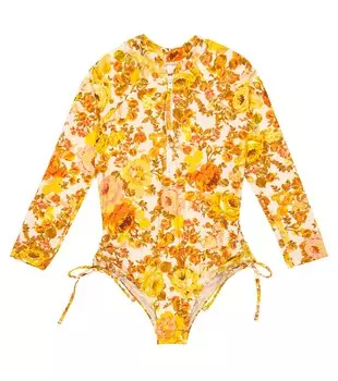 Купальник Clover с цветочным принтом Zimmermann Kids, разноцветный