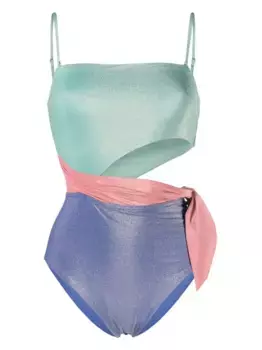 Купальник Clover с завязками ZIMMERMANN, зеленый