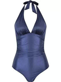 Купальник COFI 1453 Vintage Retro Neckholder fr Damen V Ausschnitt, синий