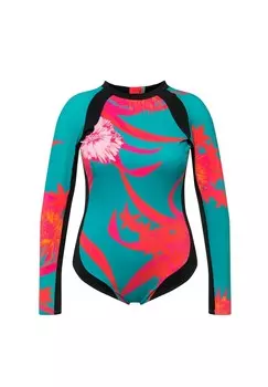 Купальник COLORFUL FLORAL LONG SLEEVE Ulla Popken, синий