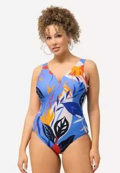 Купальник COLORFUL LEAF PRINT Ulla Popken, сине-серый
