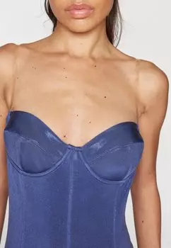 Купальник Corset Mio Norma Kamali, синий в стиле милитари