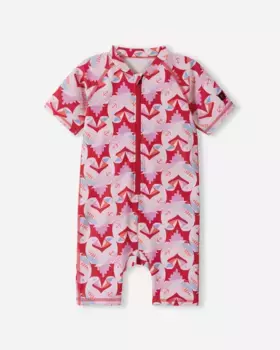 Купальник детский с защитой от ультрафиолета Atlantti Reima, цвет Misty Red