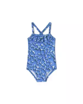 Купальник для девочек на перекрещенных бретелях с принтом в виде мишек Tous, синий