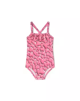 Купальник для девочки на перекрещенных бретелях с принтом с мишками Tous, цвет Rosa