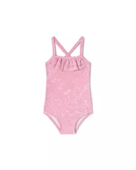 Купальник для девочки на перекрещенных бретелях с принтом Kaos Tous, цвет Rosa