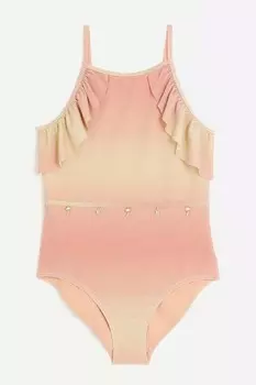 Купальник для девочки с эффектом растушевки и блестками River Island, оранжевый