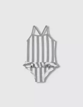 Купальник для девочки с двухцветными полосками и оборкой Gocco, многоцветный