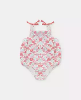 Купальник для девочки с коралловым цветочным принтом Martn Aranda, коралловый