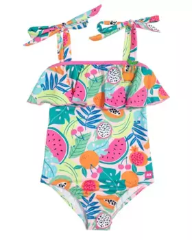 Купальник для девочки с оборками и фруктовым принтом DOLORES CORTS, мультиколор