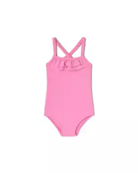 Купальник для девочки с перекрещенными бретелями и жаккардовым логотипом Tous, цвет Rosa