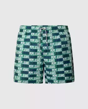 Купальник для мальчика Logo Allover Pepe Jeans, зеленый