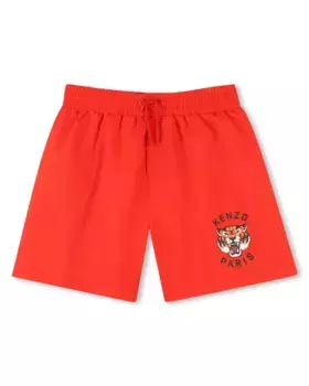 Купальник для мальчика с эластичным поясом и кулиской Kenzo Kids, красный