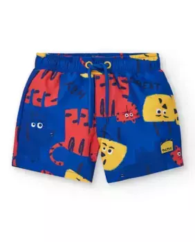 Купальник для мальчика с анималистичным принтом и регулируемой талией Tuc tuc, синий