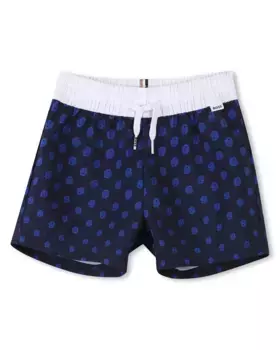 Купальник для мальчика с черным микропринтом BOSS Kidswear, чёрный