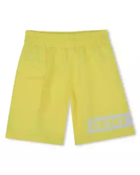 Купальник для мальчика с карманом и логотипом на штанине DKNY, жёлтый