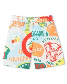 Купальник для мальчика с принтом и завязками Kenzo Kids, многоцветный