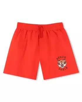 Купальник для мальчиков с иллюстрацией на ноге и кулиской Kenzo Kids, красный