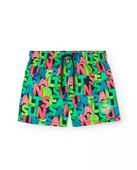 Купальник для мальчиков с принтом и кулиской Boboli, многоцветный