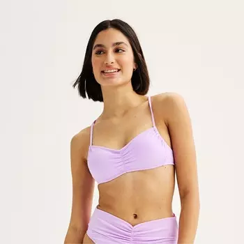 Купальник для плавания с присборенными сборками для юниоров Ninety-Nine° Ninety-Nine Degrees, цвет Purple Rose Rib