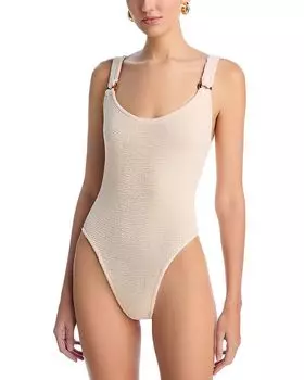 Купальник Domino с текстурой Hunza G, коричневый/бежевый